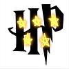 image of the harry potter logo with 5 stars surrounding it